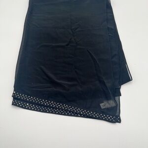 Calvin Klein Black Sheer Scarf with Studded Detail